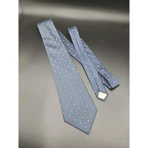 Christian Dior 100% Silk Tie Navy And Pink Paisley